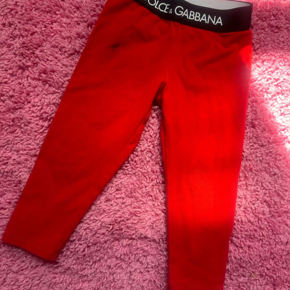 Dolce & Gabbana Kids Vibrant Red Leggings